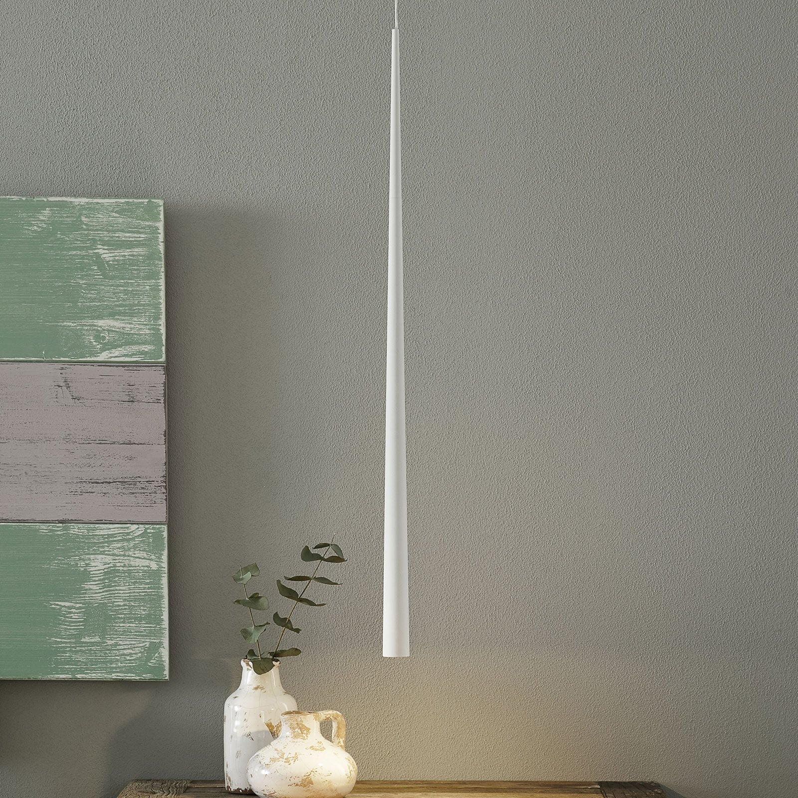 LED pendellampe Bendis aluminium hvit forfra