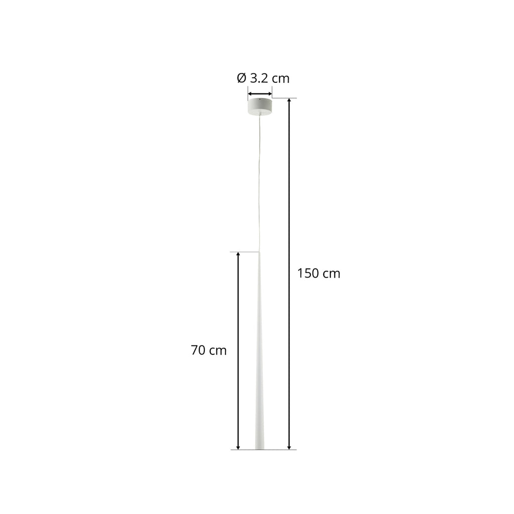 LED pendellampe Bendis aluminium hvit lysbilde i rom