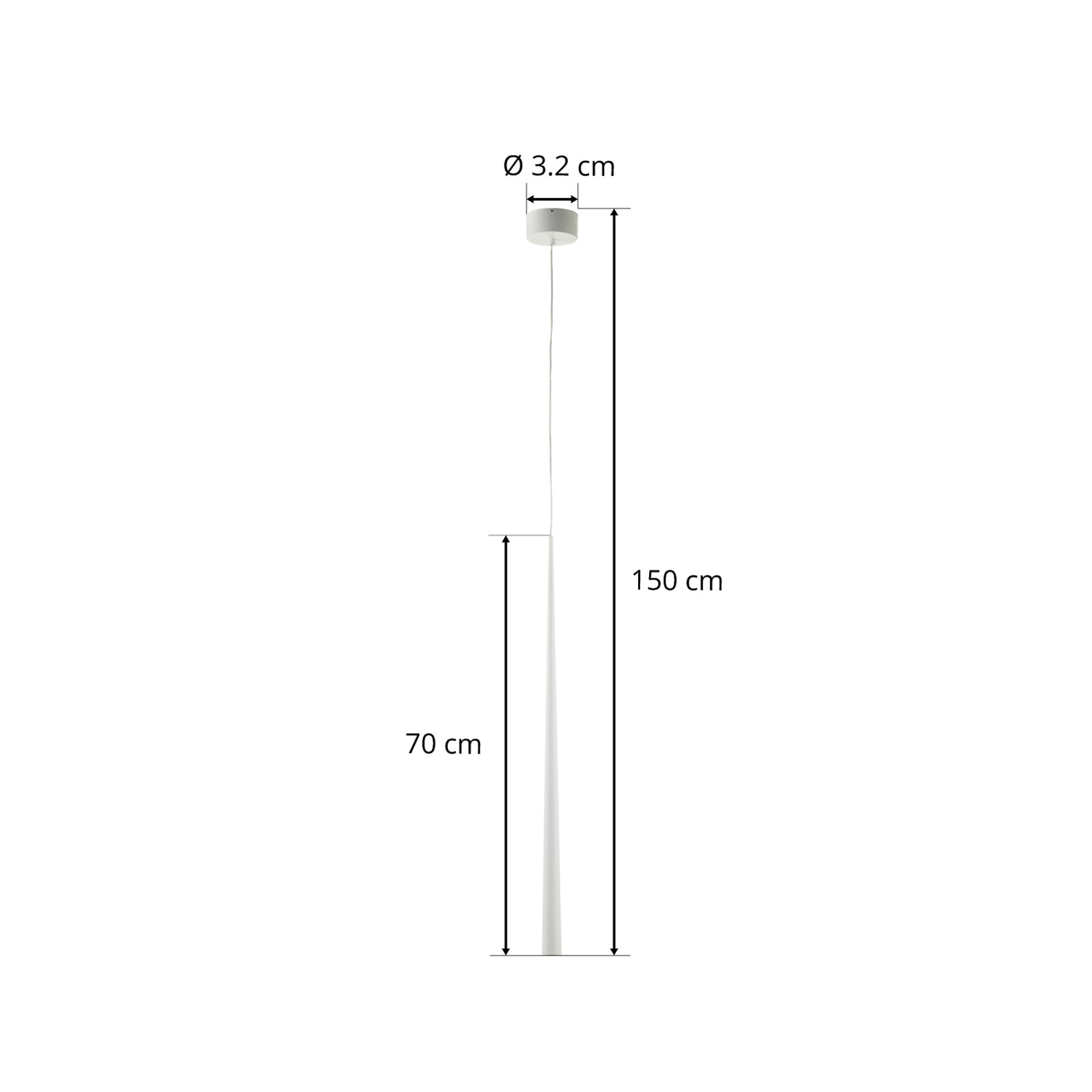 LED pendellampe Bendis aluminium hvit lysbilde i rom