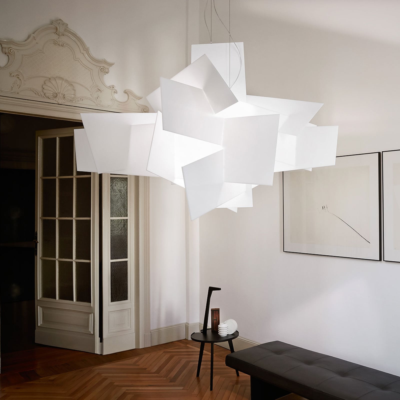 LED pendellampe Big Bang dimbar hvit Ø130 cm 58W - Foscarini