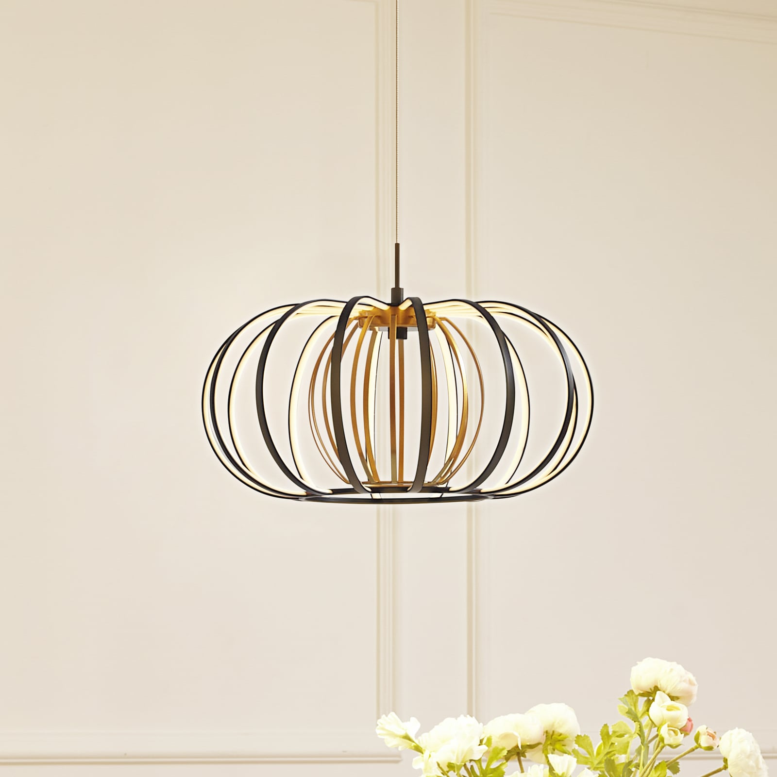 LED pendellampe Birger svart/gull forfra