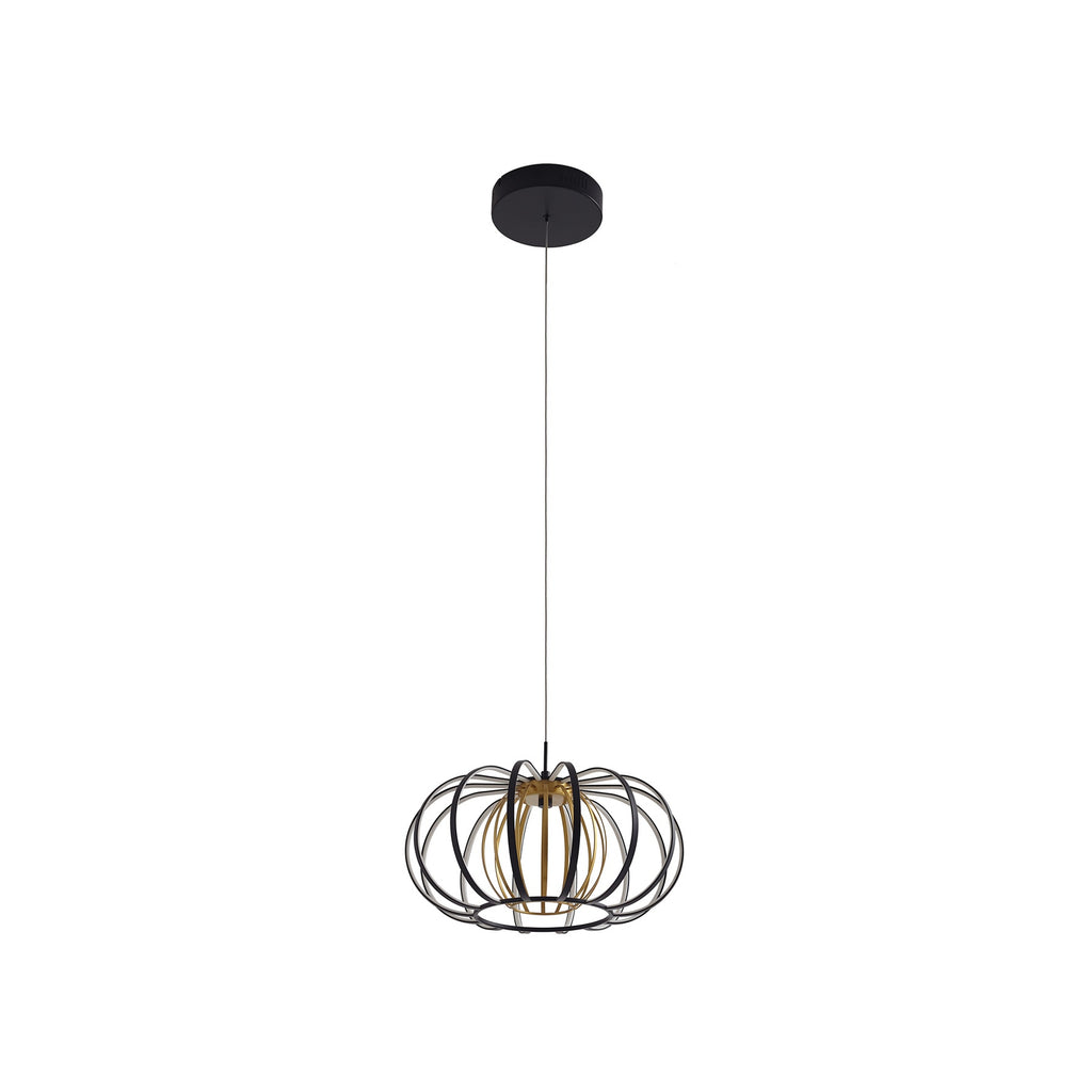LED pendellampe Birger svart/gull montert i rom