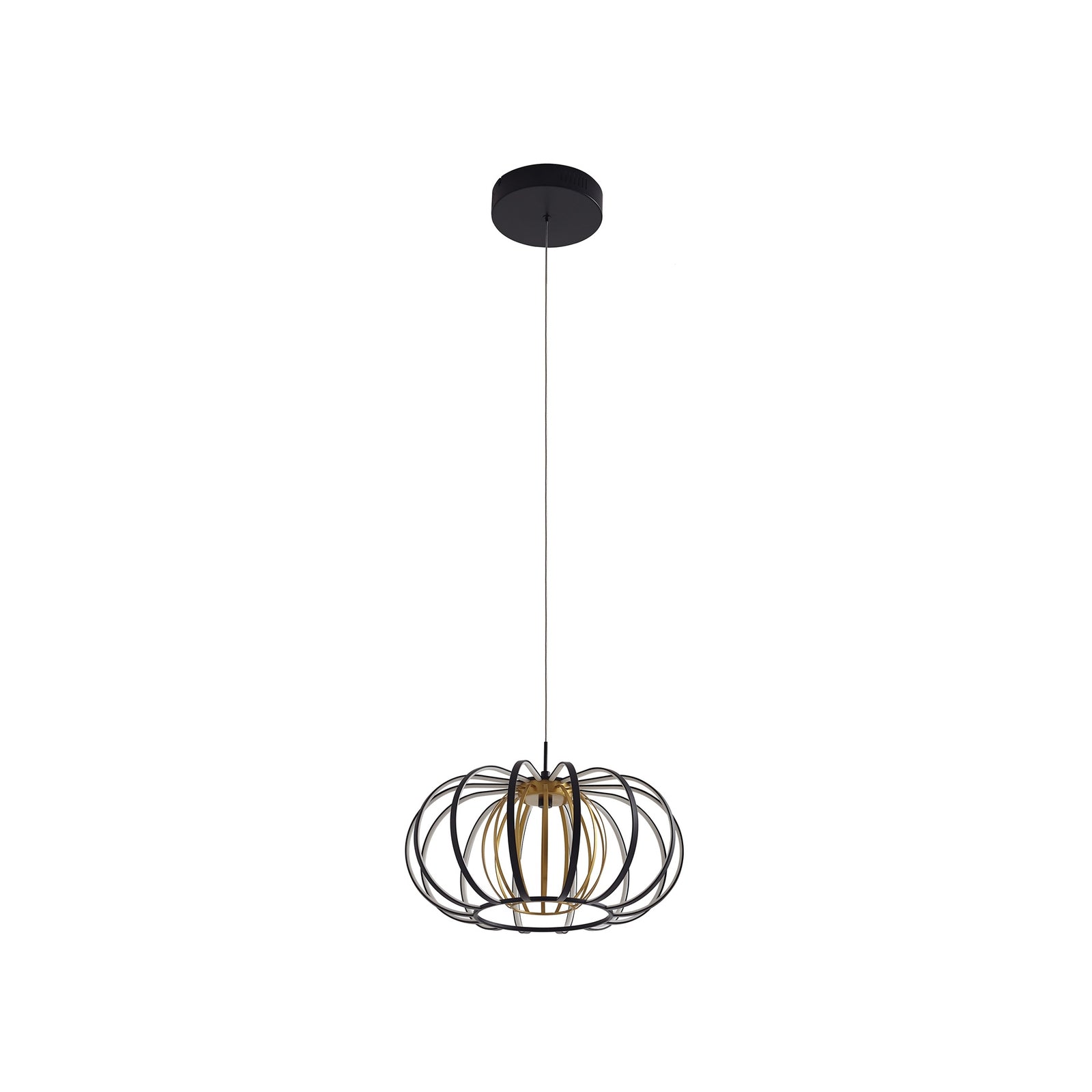 LED pendellampe Birger svart/gull montert i rom