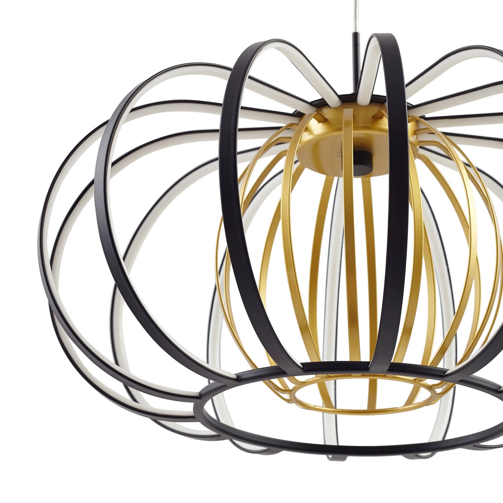 LED pendellampe Birger svart/gull opphengslengde