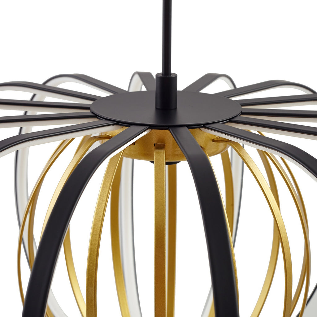 LED pendellampe Birger svart/gull dimmeknapp
