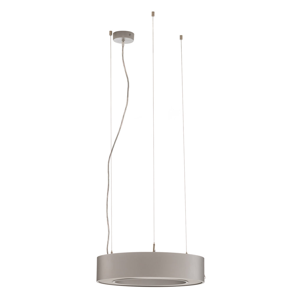 LED pendellampe Biro Circle opp/ned DALI Ø45 cm sølv detalj