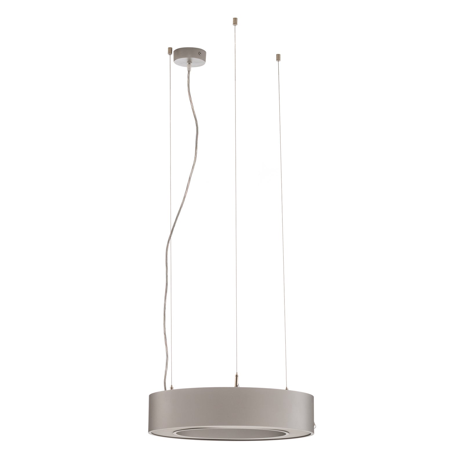 LED pendellampe Biro Circle opp/ned DALI Ø45 cm sølv detalj