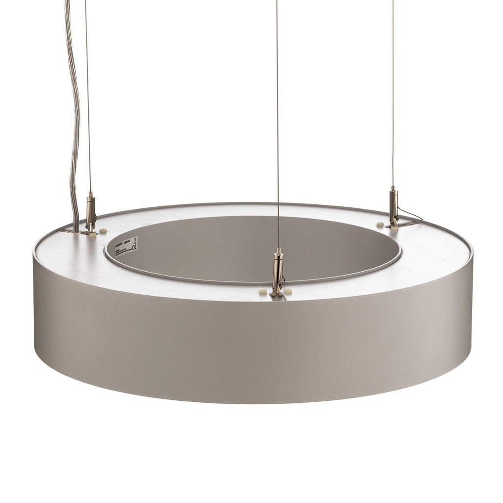 LED pendellampe Biro Circle opp/ned DALI Ø45 cm sølv montert i rom