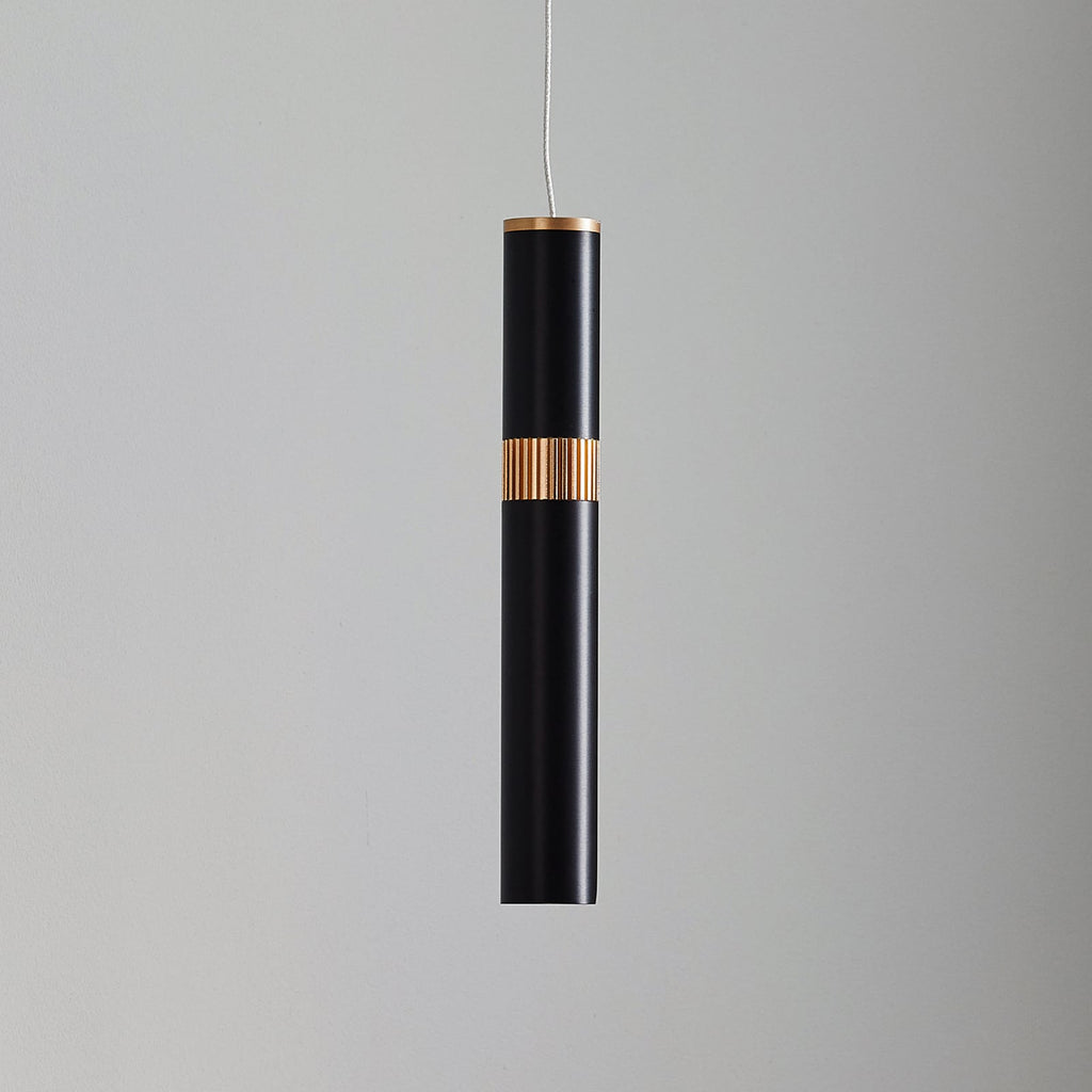 LED pendellampe Bjarko svart/messing forfra