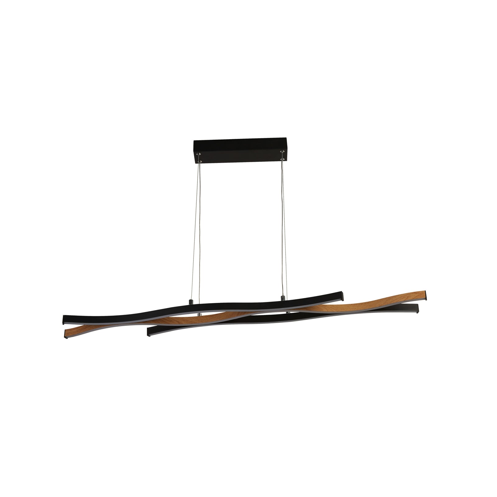 LED pendellampe Bloom Swirl svart/tre 107 cm bakside