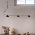 LED pendellampe Blush 3-lys stål svart 90 cm forfra