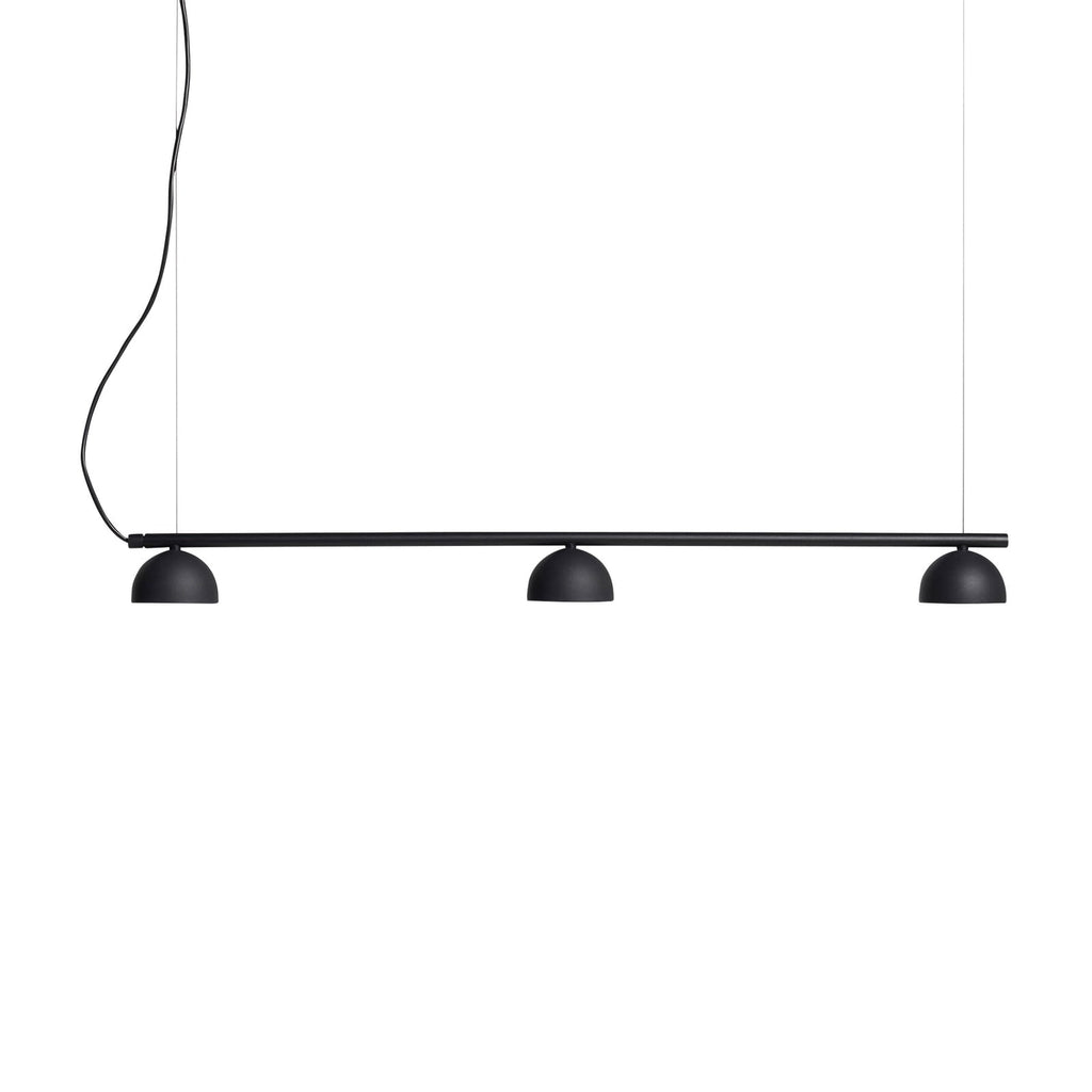 LED pendellampe Blush 3-lys stål svart 90 cm bakside