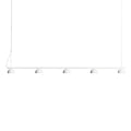 LED pendellampe Blush 5-lys hvit stål 150 cm dimbar forfra