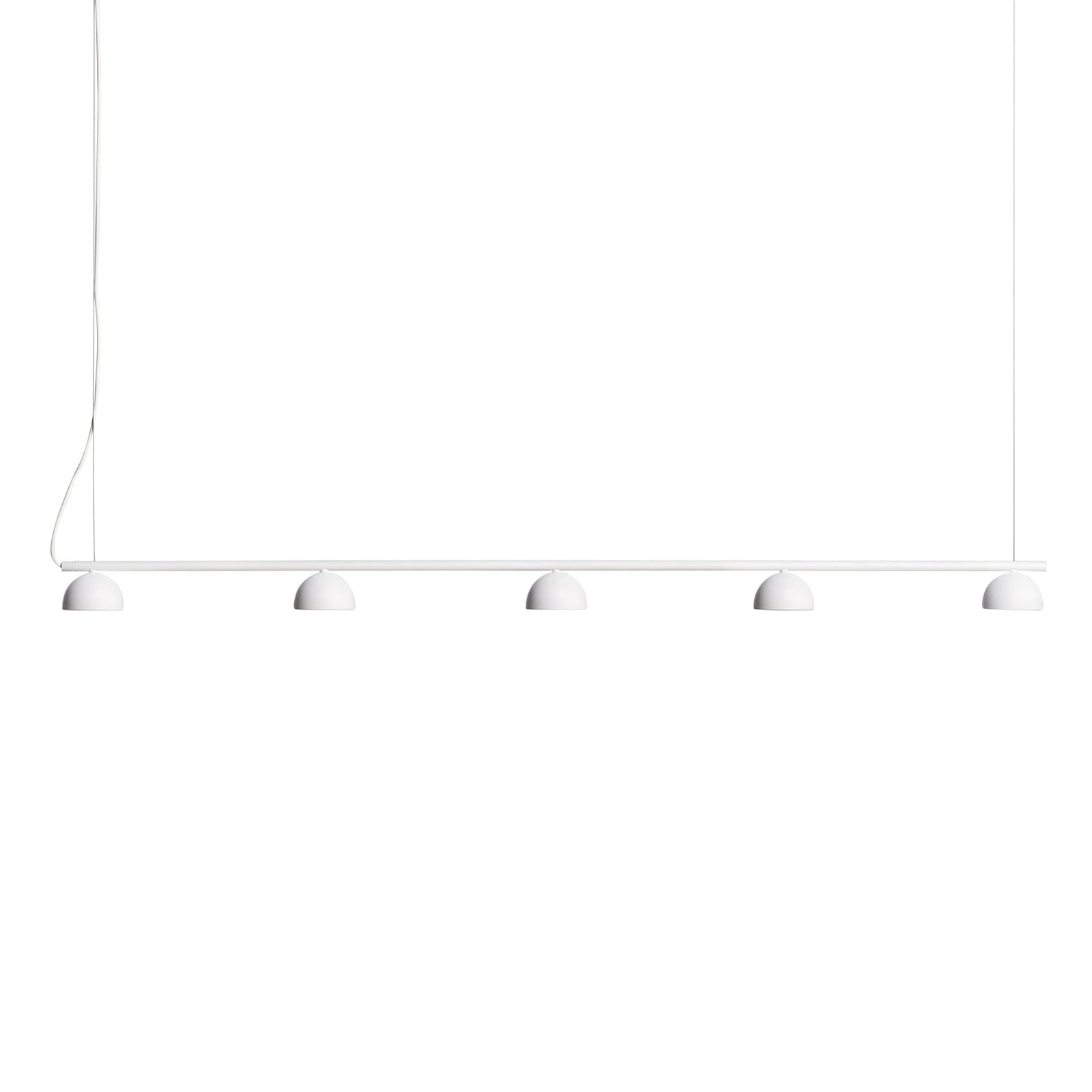 LED pendellampe Blush 5-lys hvit stål 150 cm dimbar forfra