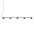 LED pendellampe Blush 5-lys stål svart 150 cm forfra
