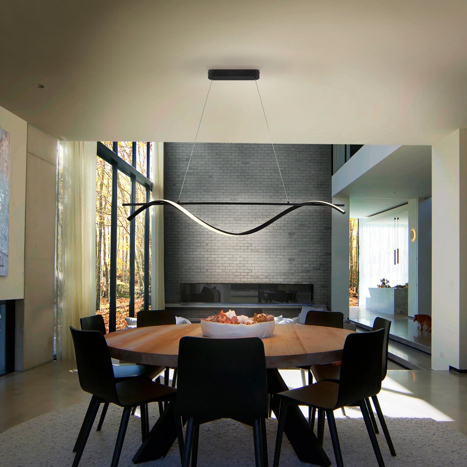 LED pendellampe Boa svart matt metall bakside