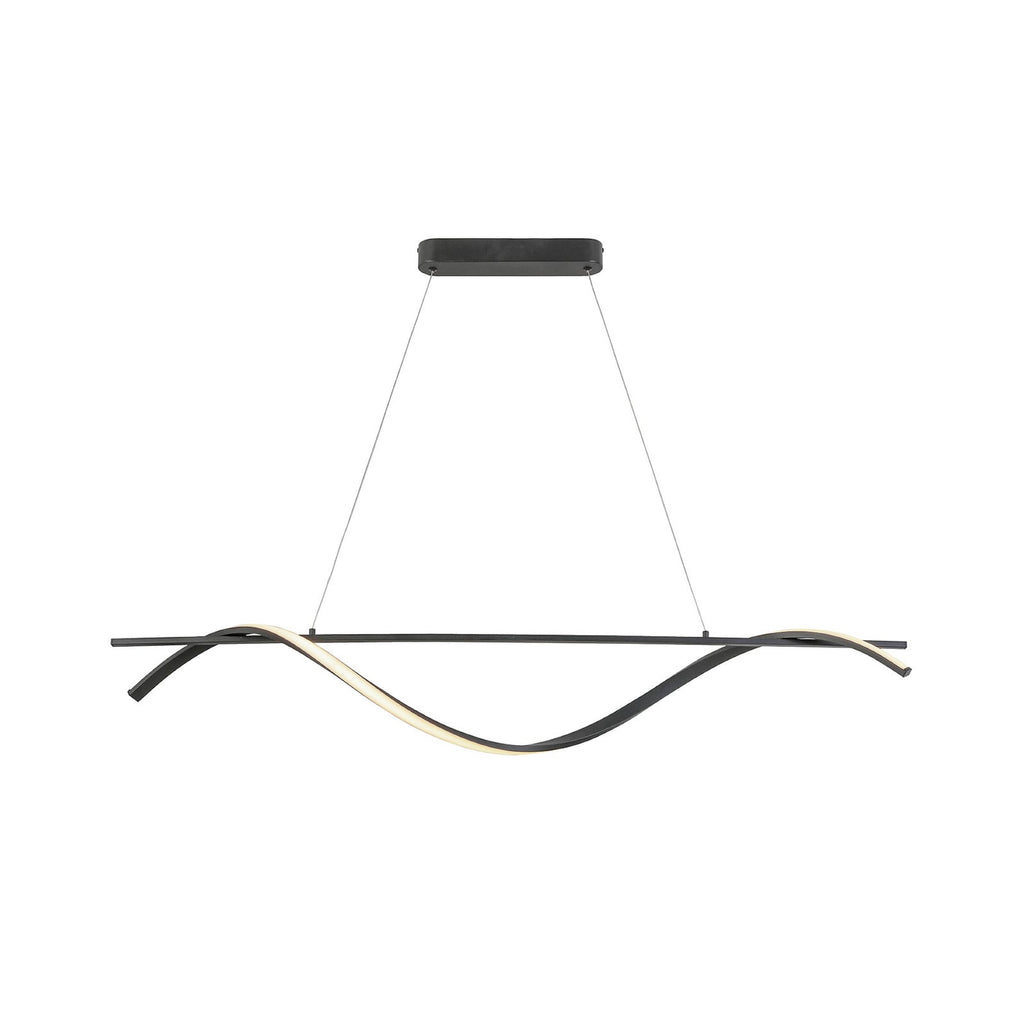 Detalj av LED pendellampe Boa svart matt metall