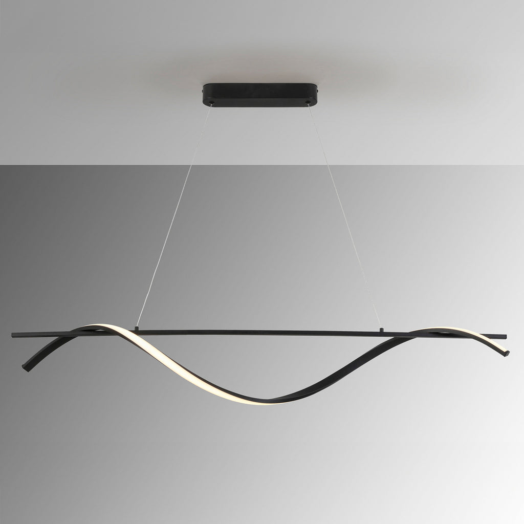 Montert LED pendellampe Boa svart matt metall i rom