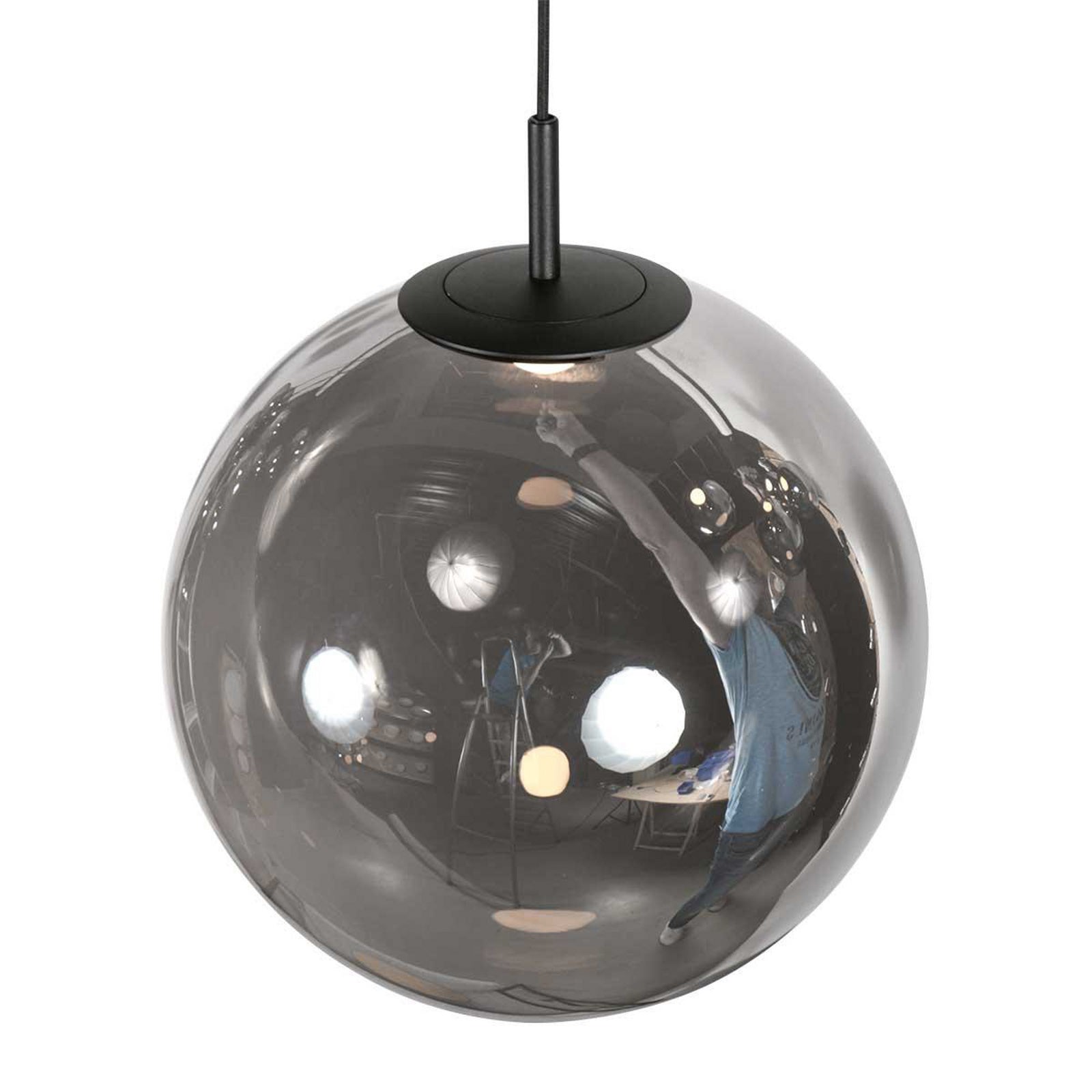 Montert LED pendellampe Bollique 5-lys røykglass dimbar i rom
