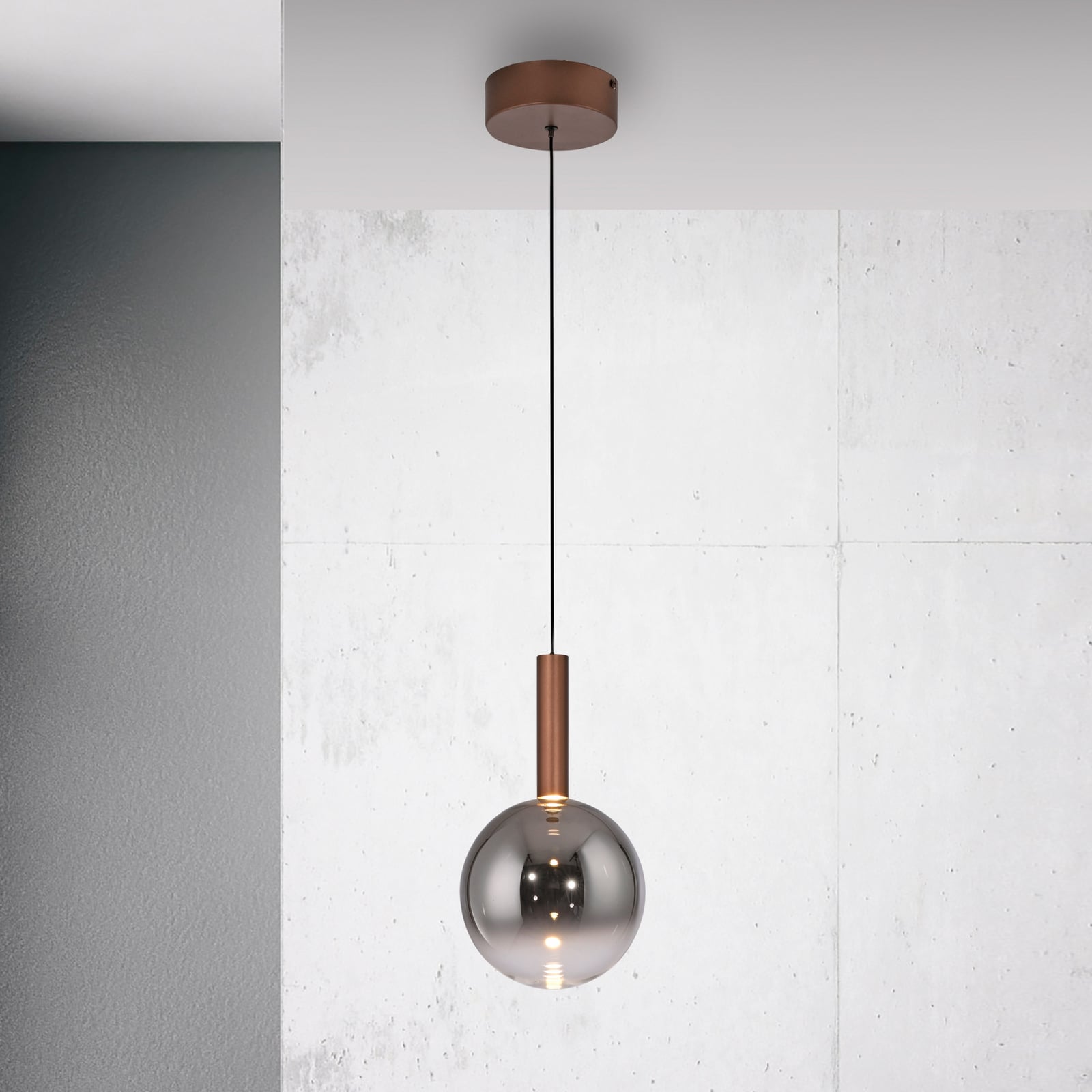 LED pendellampe Bowl glass Ø20 cm dimbar varmhvit - Paul Neuhaus forfra