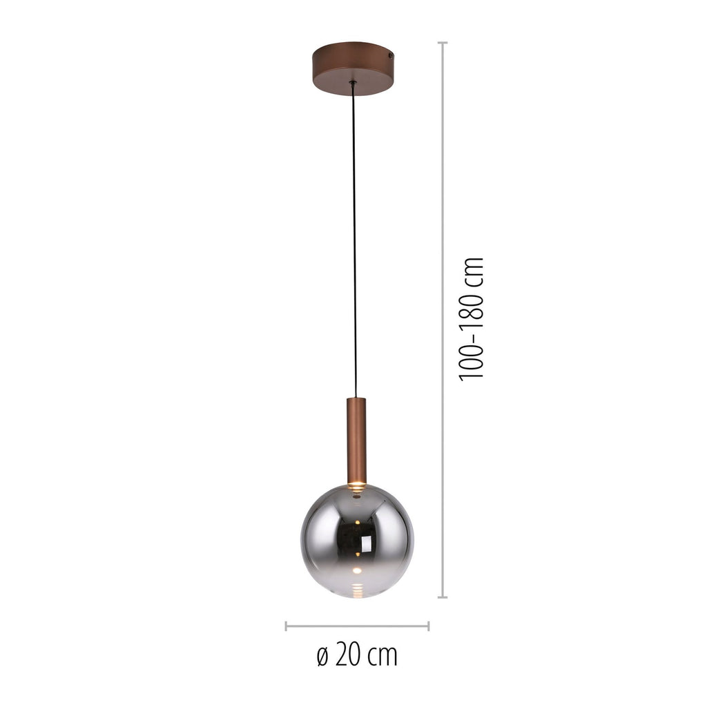 LED pendellampe Bowl glass Ø20 cm dimbar varmhvit - Paul Neuhaus detalj av glass