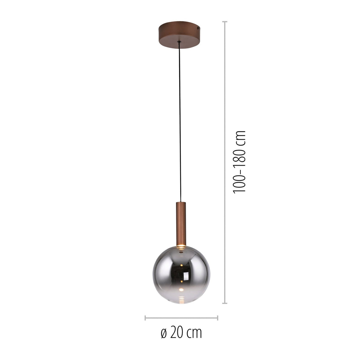 LED pendellampe Bowl glass Ø20 cm dimbar varmhvit - Paul Neuhaus detalj av glass