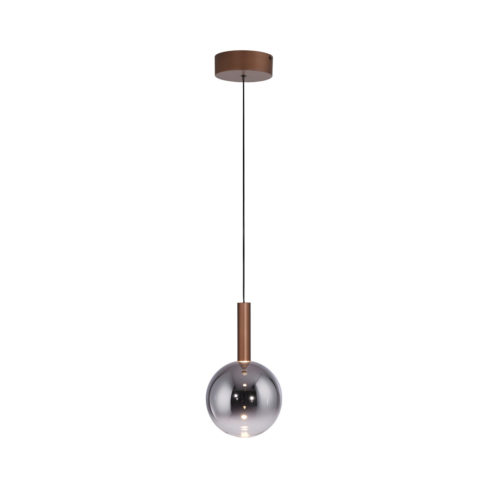 LED pendellampe Bowl glass Ø20 cm dimbar varmhvit - Paul Neuhaus montert i stue
