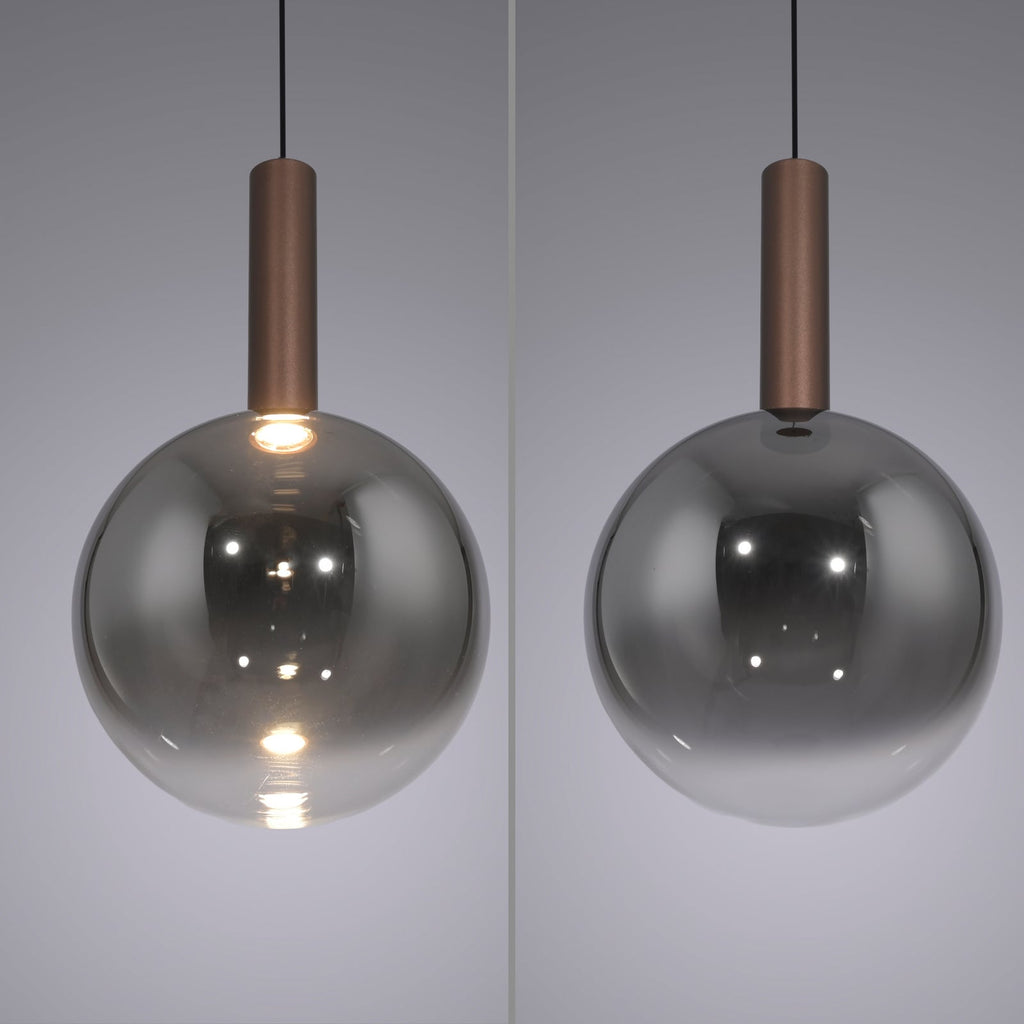 LED pendellampe Bowl glass Ø20 cm dimbar varmhvit - Paul Neuhaus justerbar høyde