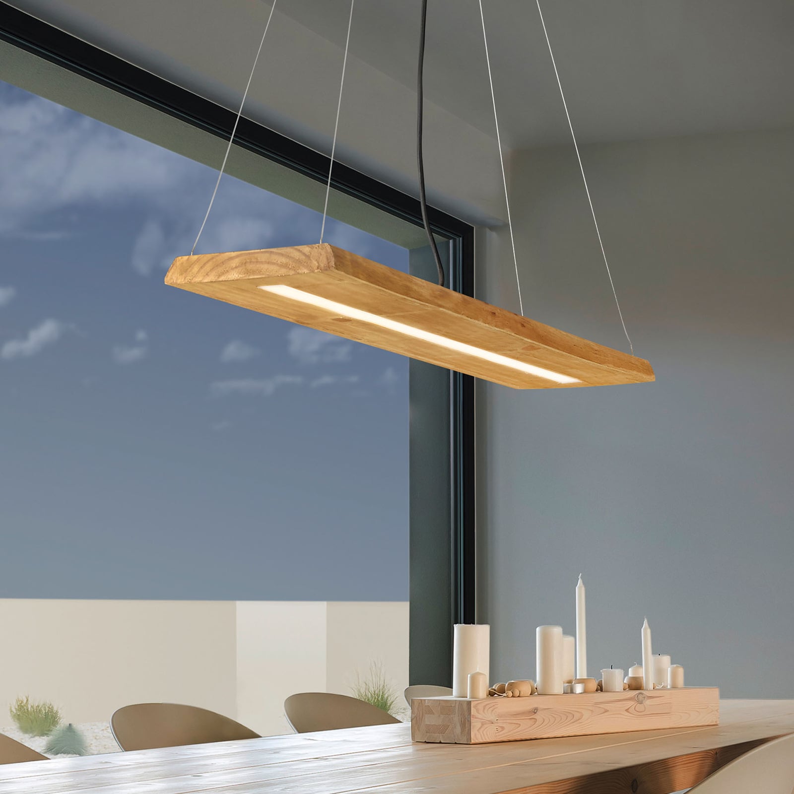 LED pendellampe Brad tre dimbar 100 cm 27W 3000K forfra