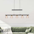LED pendellampe Brass 5-lys metall og glass forfra