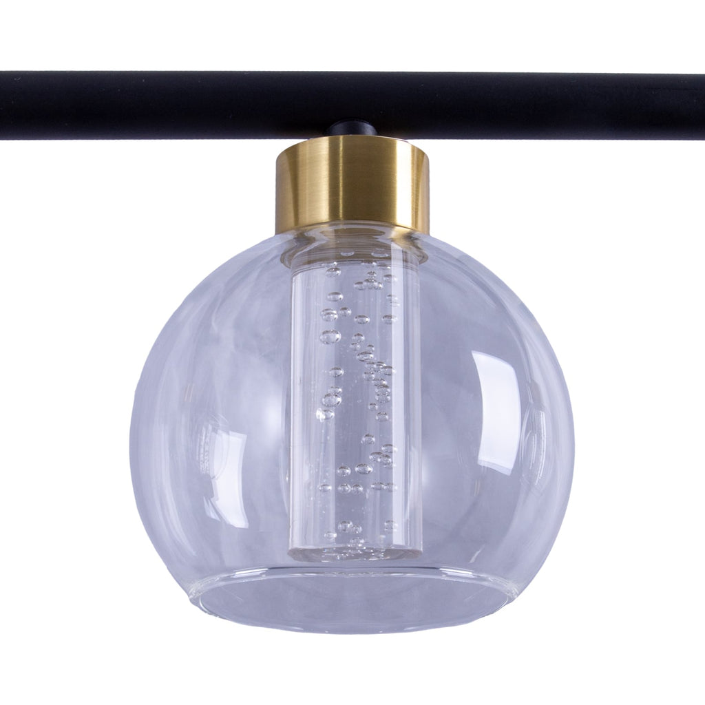 LED pendellampe Brass 5-lys metall og glass dimbar detalj