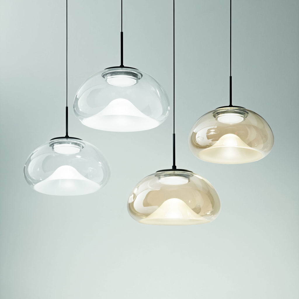 LED pendellampe Brena dimbar CCT glass Ø22 cm bakside