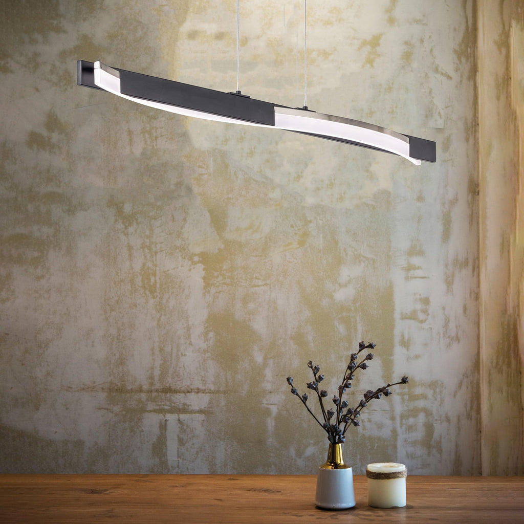 LED pendellampe Bridge svart/matt nikkel bakside