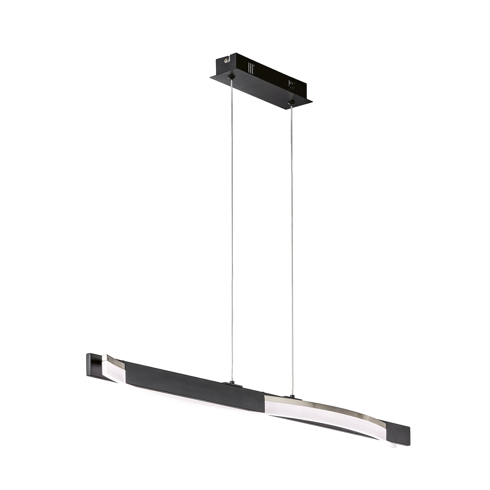LED pendellampe Bridge svart/matt nikkel detalj