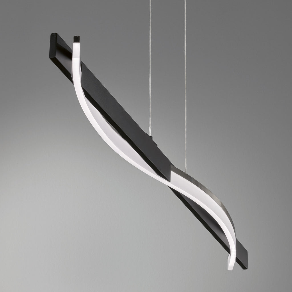 LED pendellampe Bridge svart/matt nikkel svingbar detalj