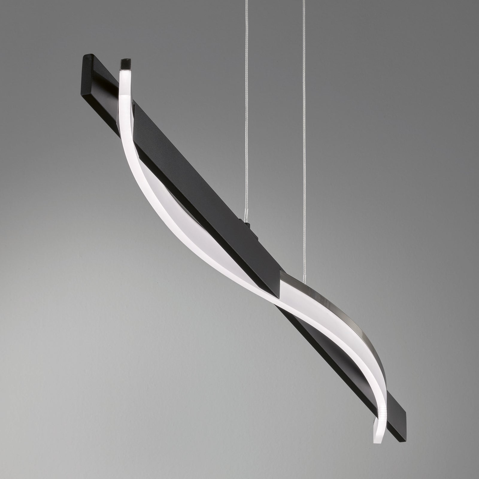LED pendellampe Bridge svart/matt nikkel svingbar detalj