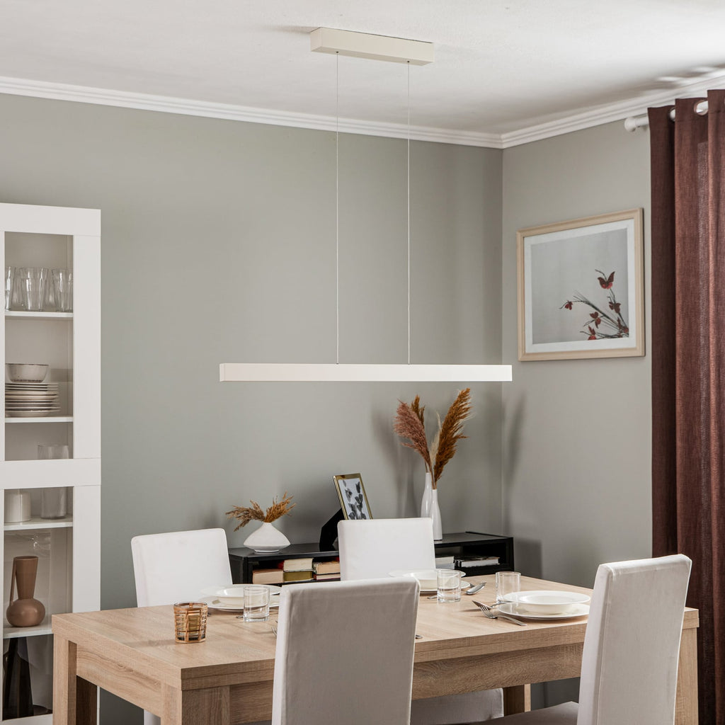 Detalj av LED pendellampe Broll kremhvit stål