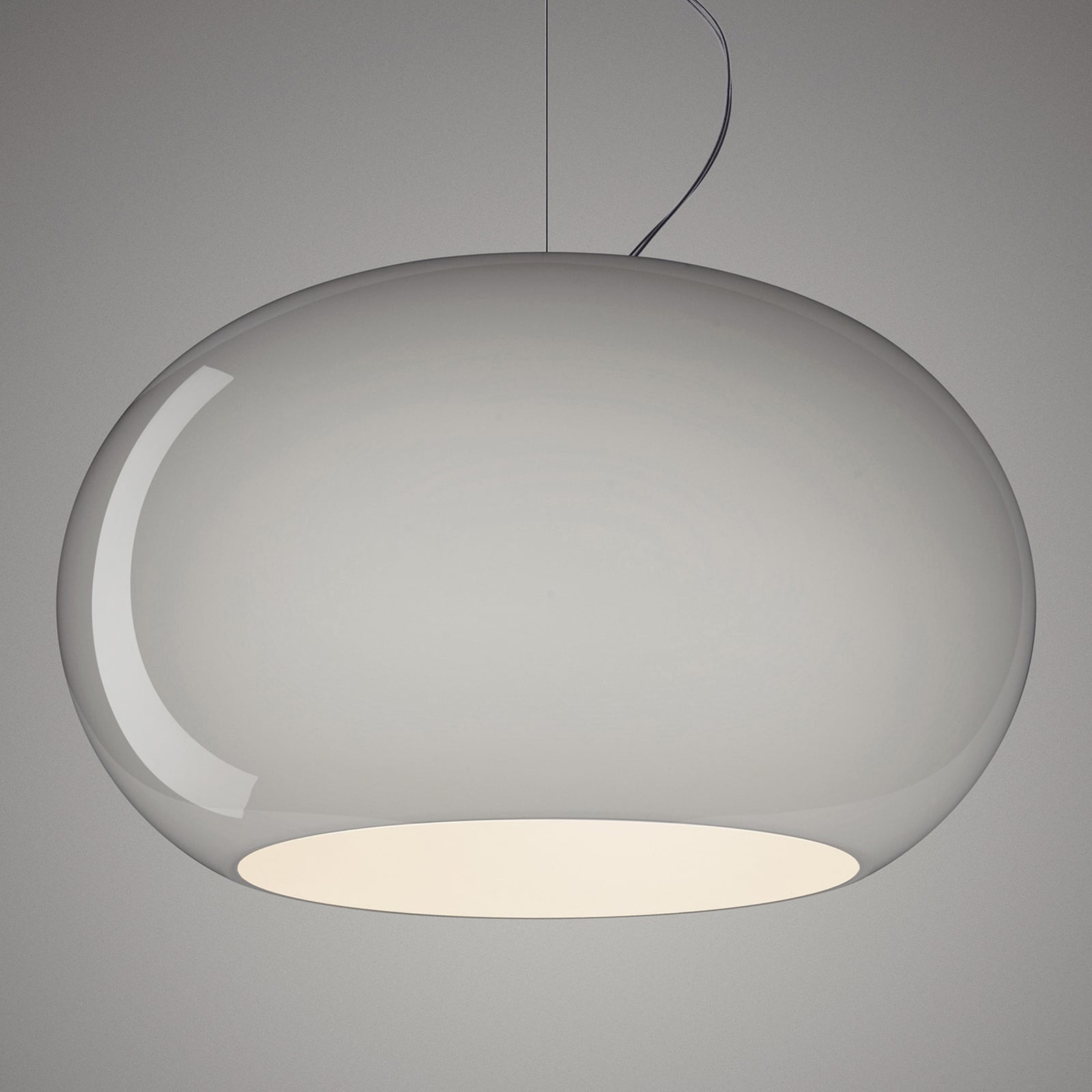 LED pendellampe Buds 2 munnblåst glass grå detalj av glasskjerm