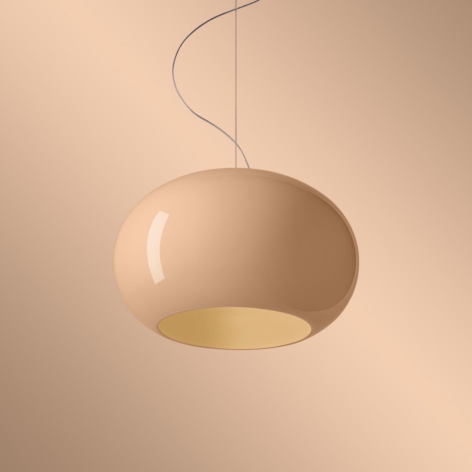 LED pendellampe Buds 2 munnblåst glass Ø42 cm beige DALI nærbilde