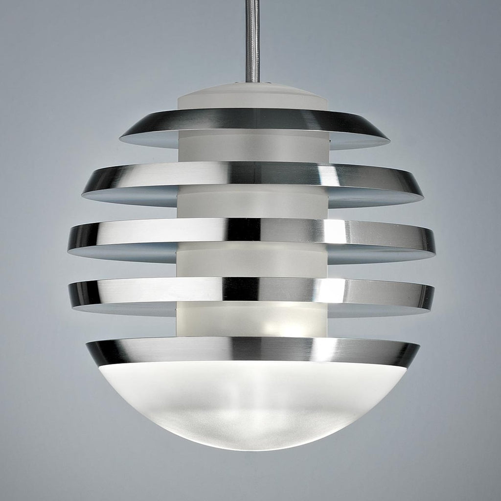 LED pendellampe Bulo aluminium og glass forfra