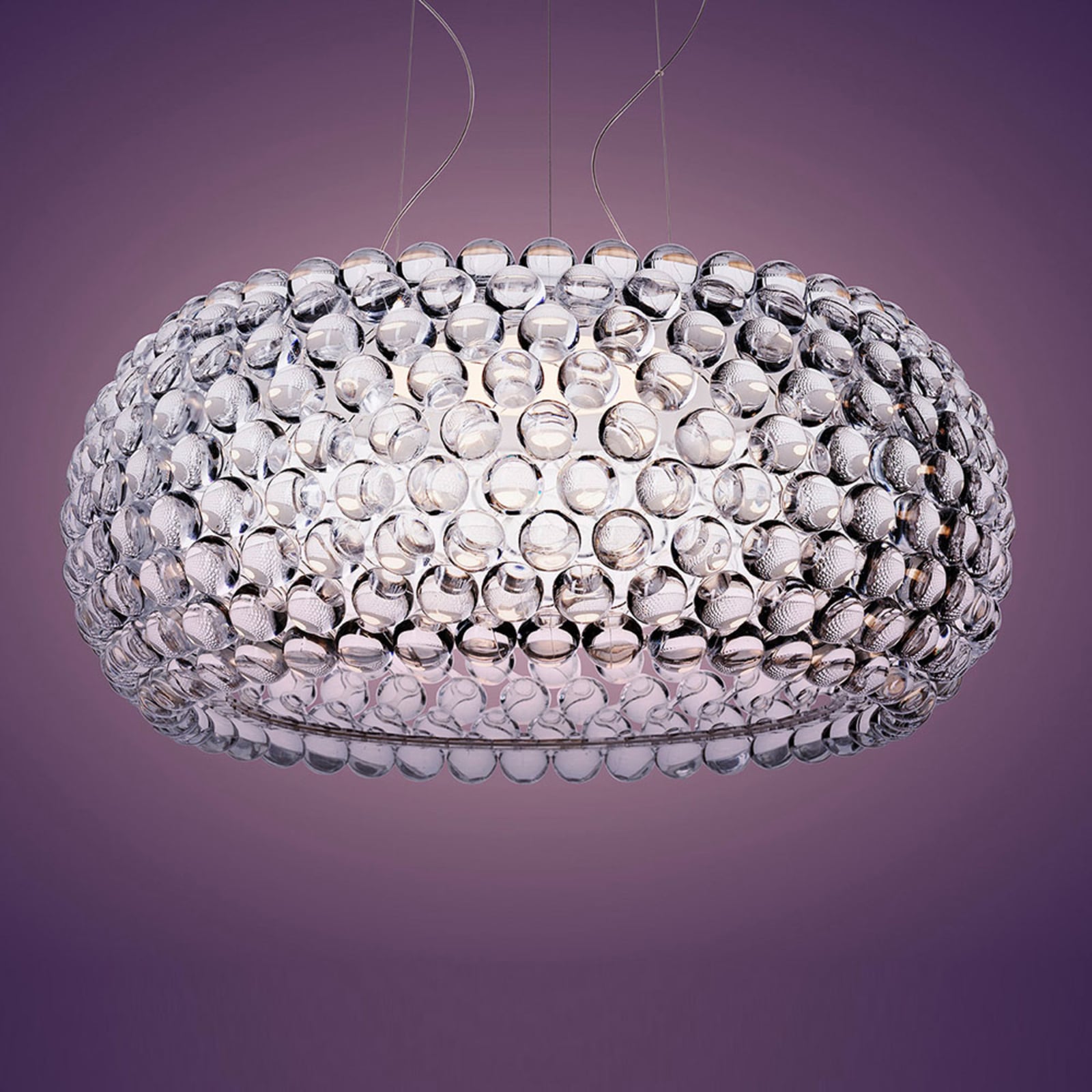 Montert LED pendellampe Caboche Plus Grande transparent i rom