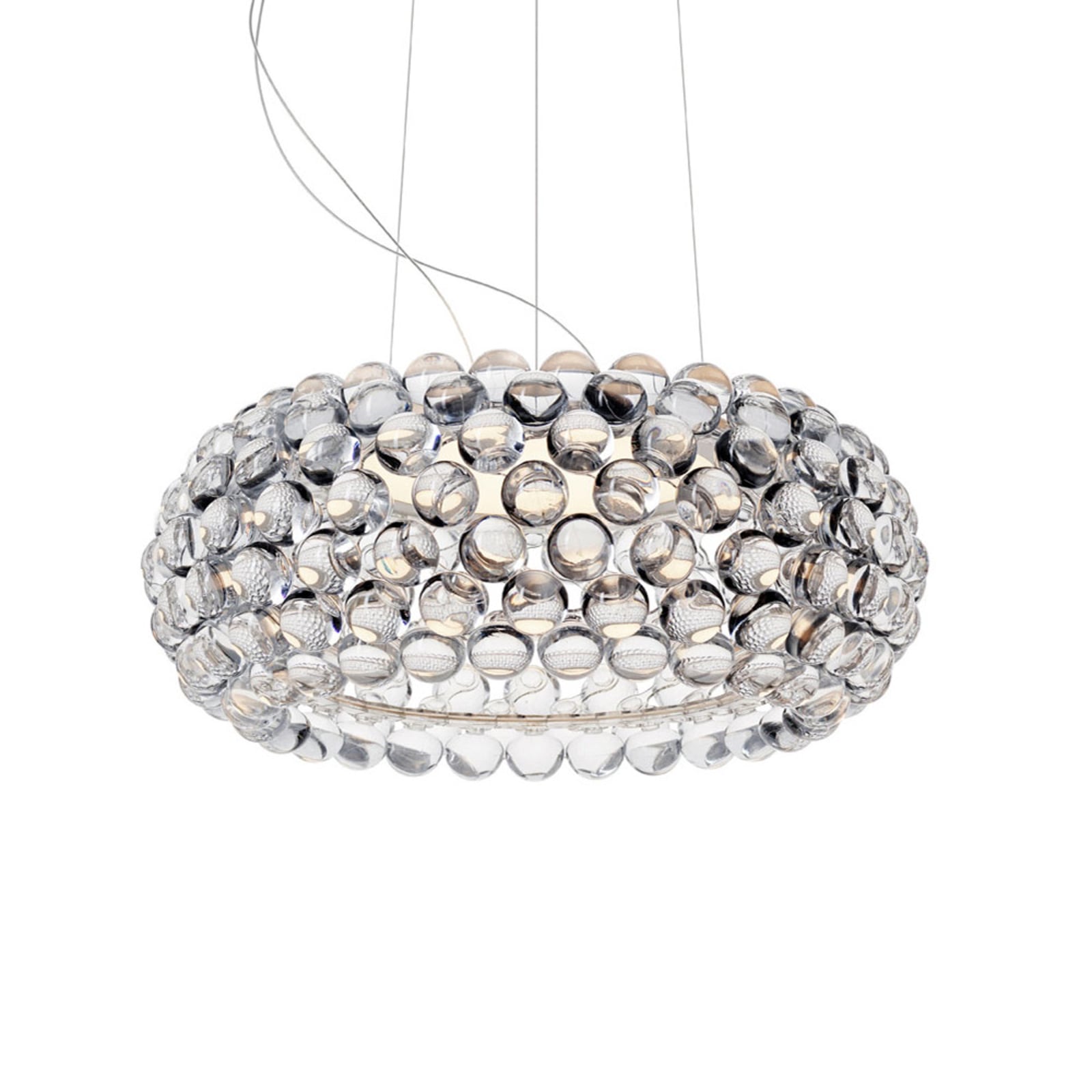 LED pendellampe Caboche Plus media dimbar klar Ø50 cm forfra