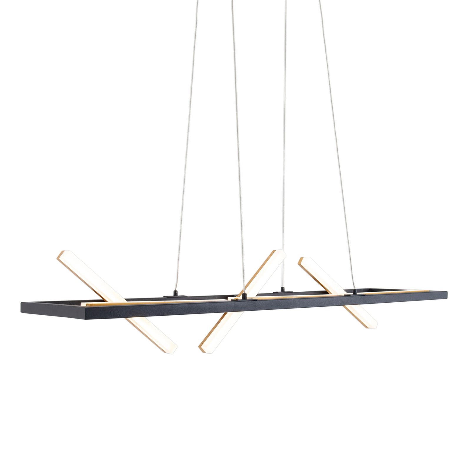 LED pendellampe Cadice svart/gull aluminium 100 cm 3000K montert