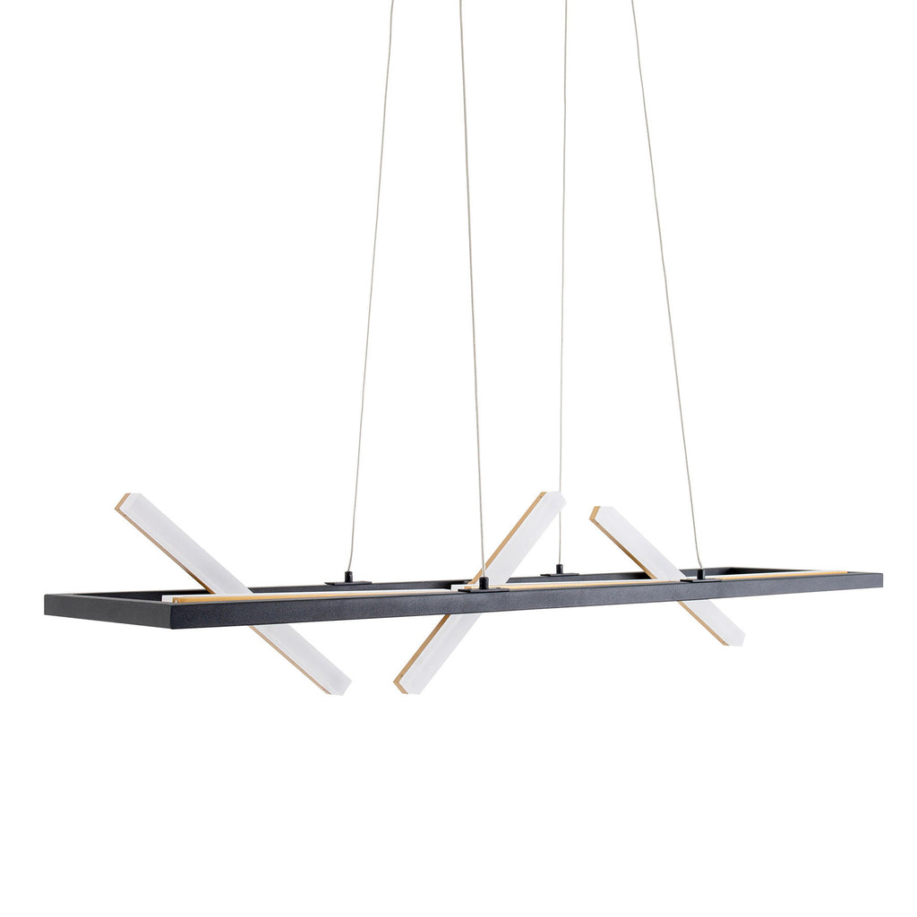 LED pendellampe Cadice svart/gull aluminium 100 cm 3000K nærbilde