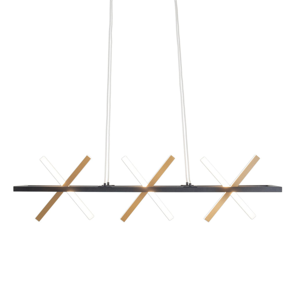 LED pendellampe Cadice svart/gull aluminium 100 cm 3000K lysdetalj