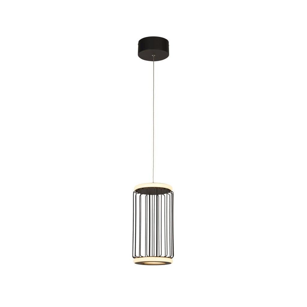 LED pendellampe Cage svart aluminium forfra