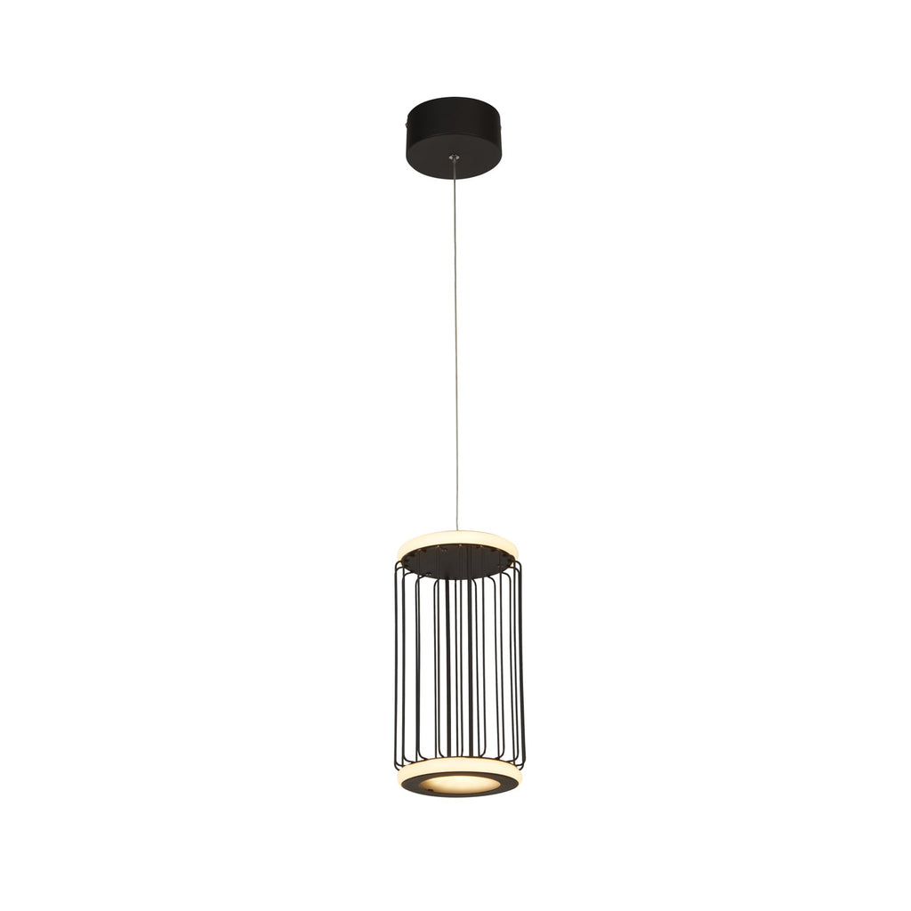 LED pendellampe Cage svart aluminium detalj