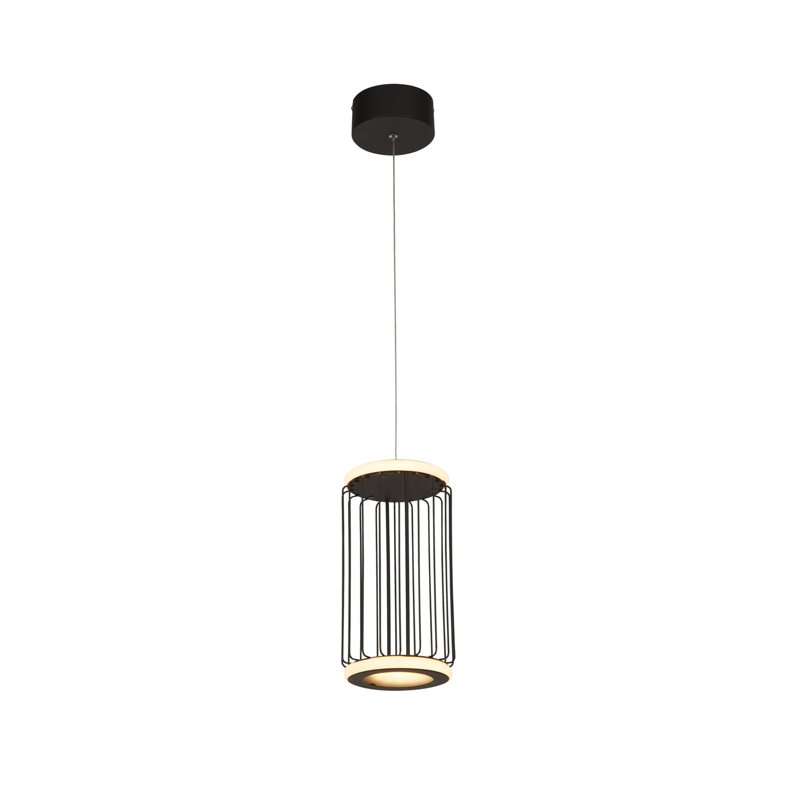 LED pendellampe Cage svart aluminium detalj