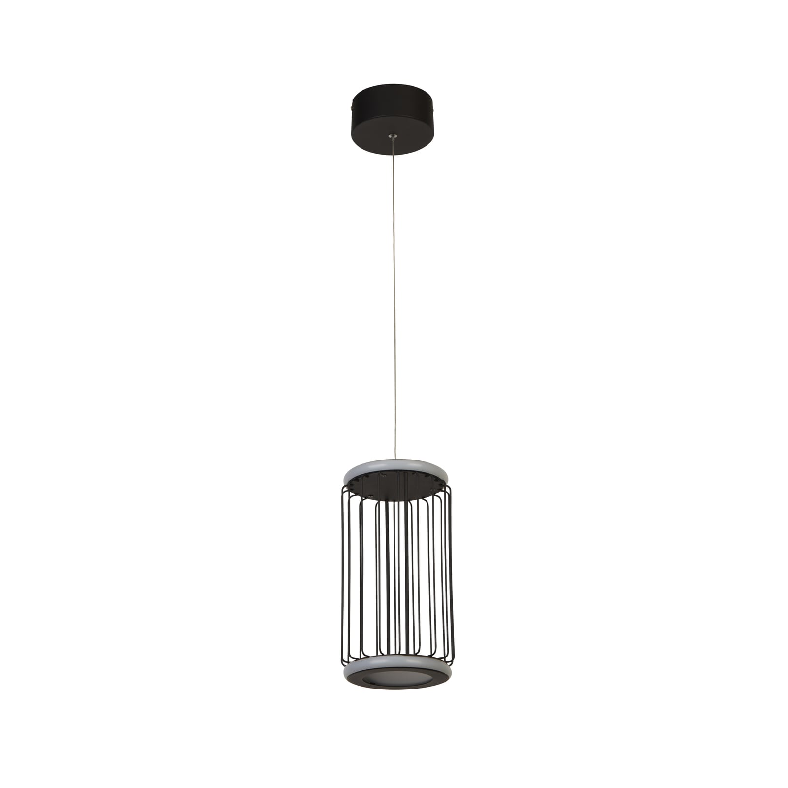 LED pendellampe Cage svart aluminium montert