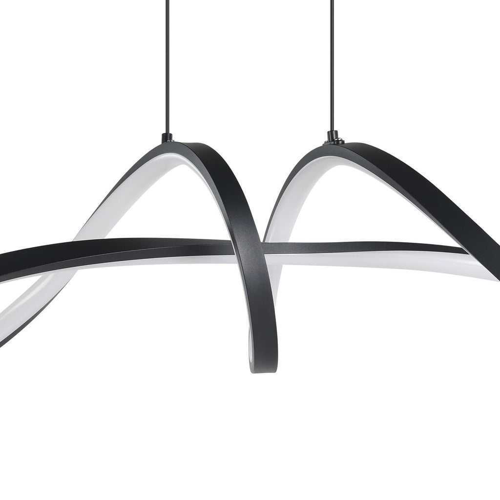 LED pendellampe Calarossa-Z svart aluminium app-styring